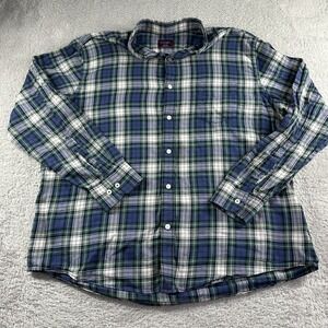 Untuckit Shirt Mens 2x Button Up Navy Blue Preston Ridge Lightweight Plaid‎ Long